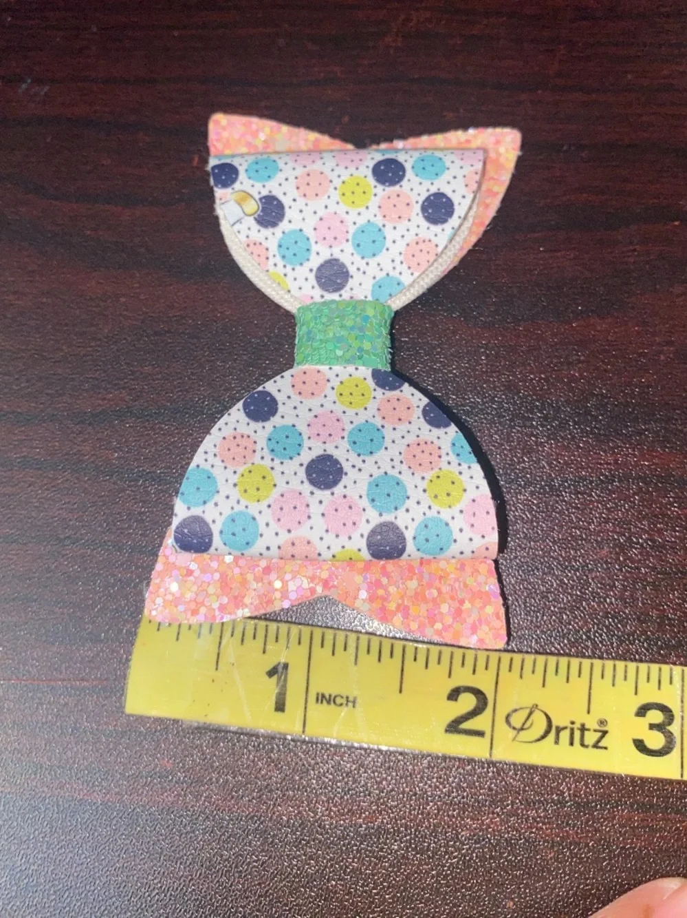 Pastel Rainbow & Polka Dot Glitter Kids Hair Bows - Mint and Pink